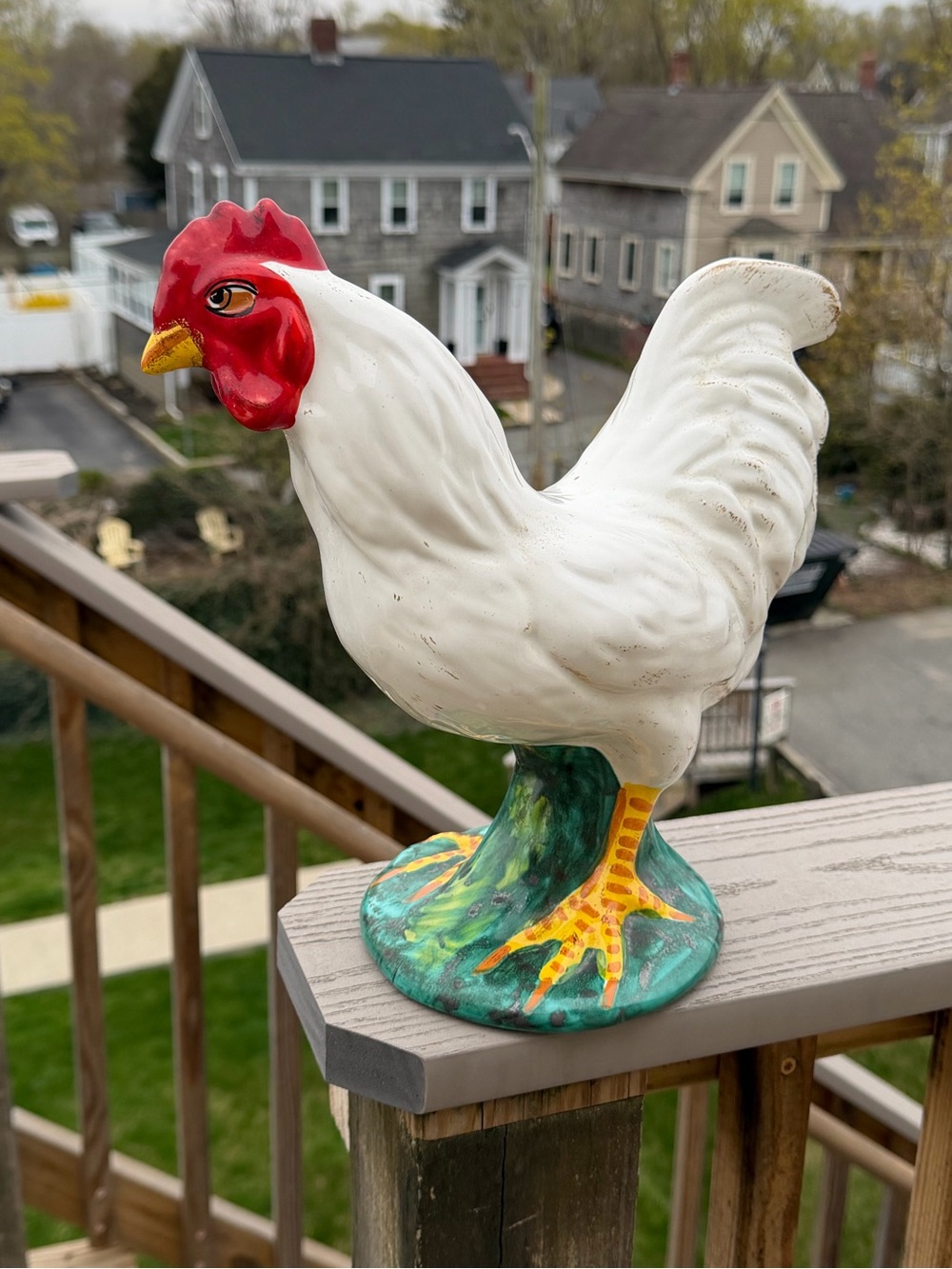 Vintage Italian Majolica Rooster Figurine, Jay Willfred Diu of Andrea by Sadek